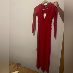 Long Sleeve Red Dress